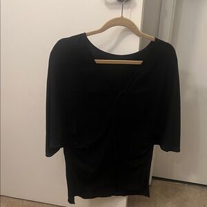 Halston Black Women's Draped V-Neck Top